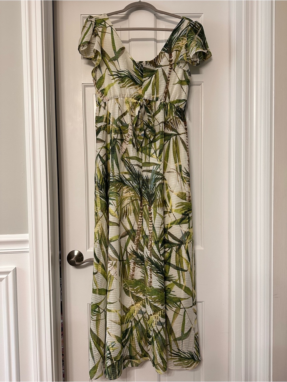 NWT Taylor Green Palm-Print Maxi Dress Size 10